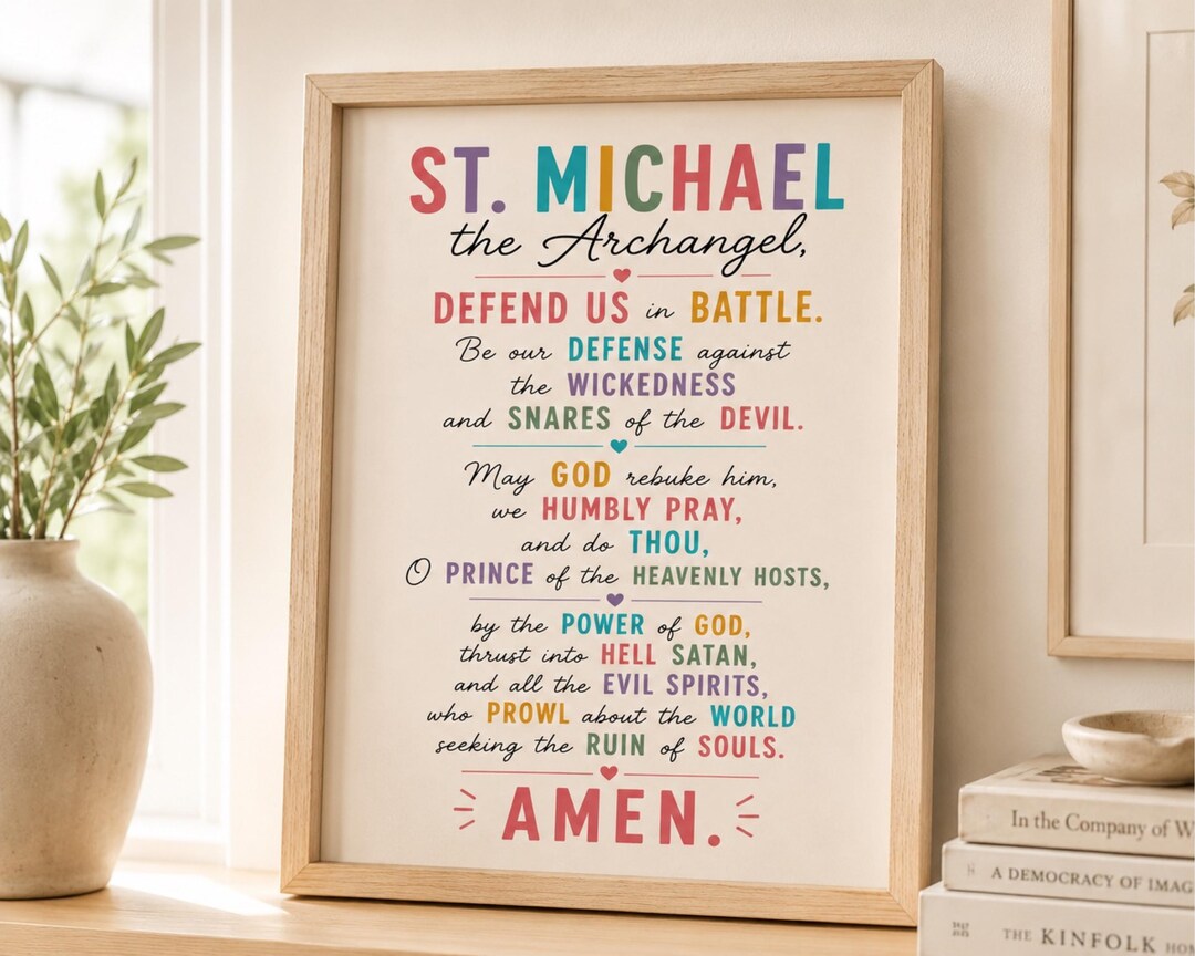 St. Michael Classroom Decor | Saint Michael the Archangel Prayer ...