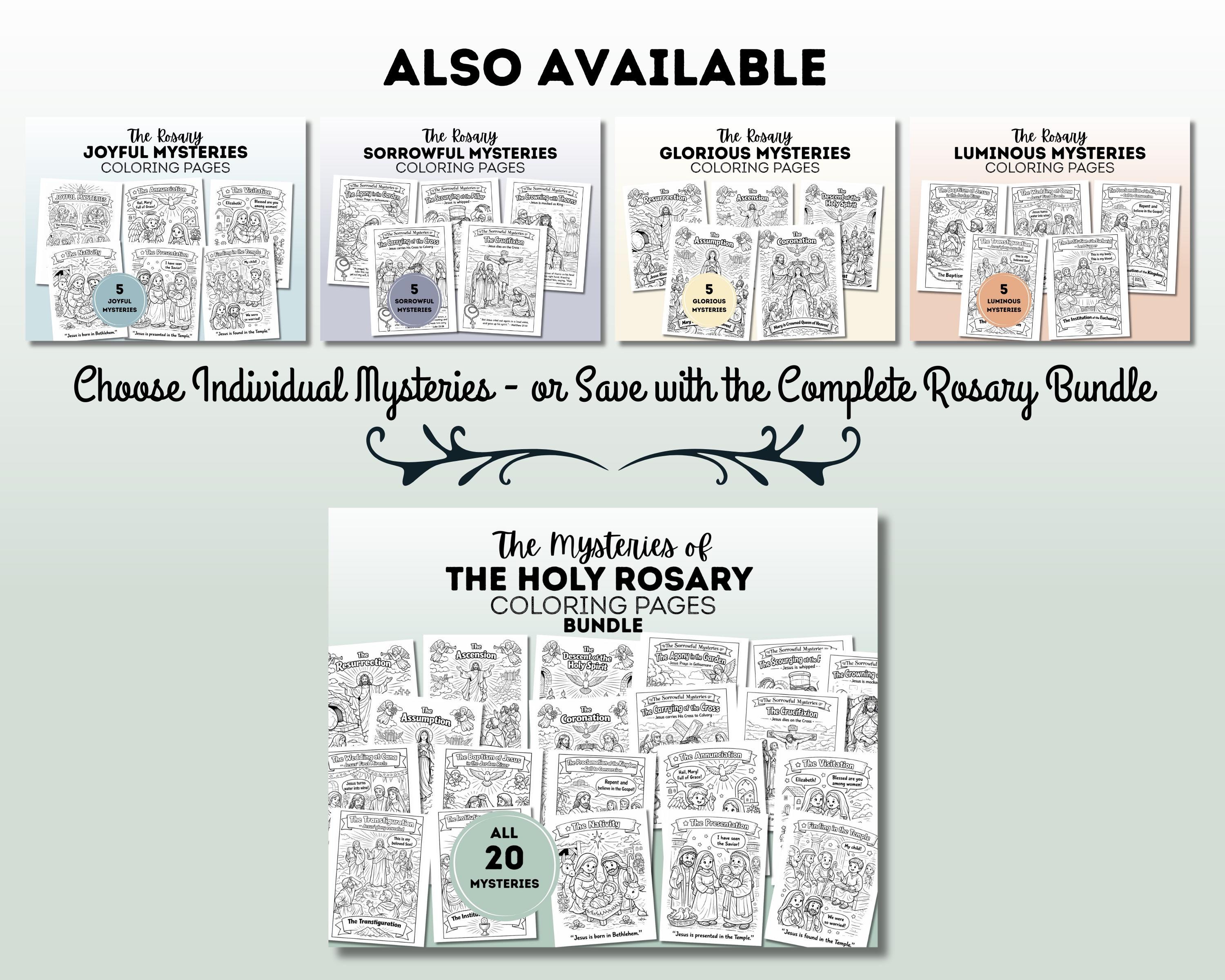 Glorious Mysteries of the Rosary Coloring Pages | Catholic Religion ...