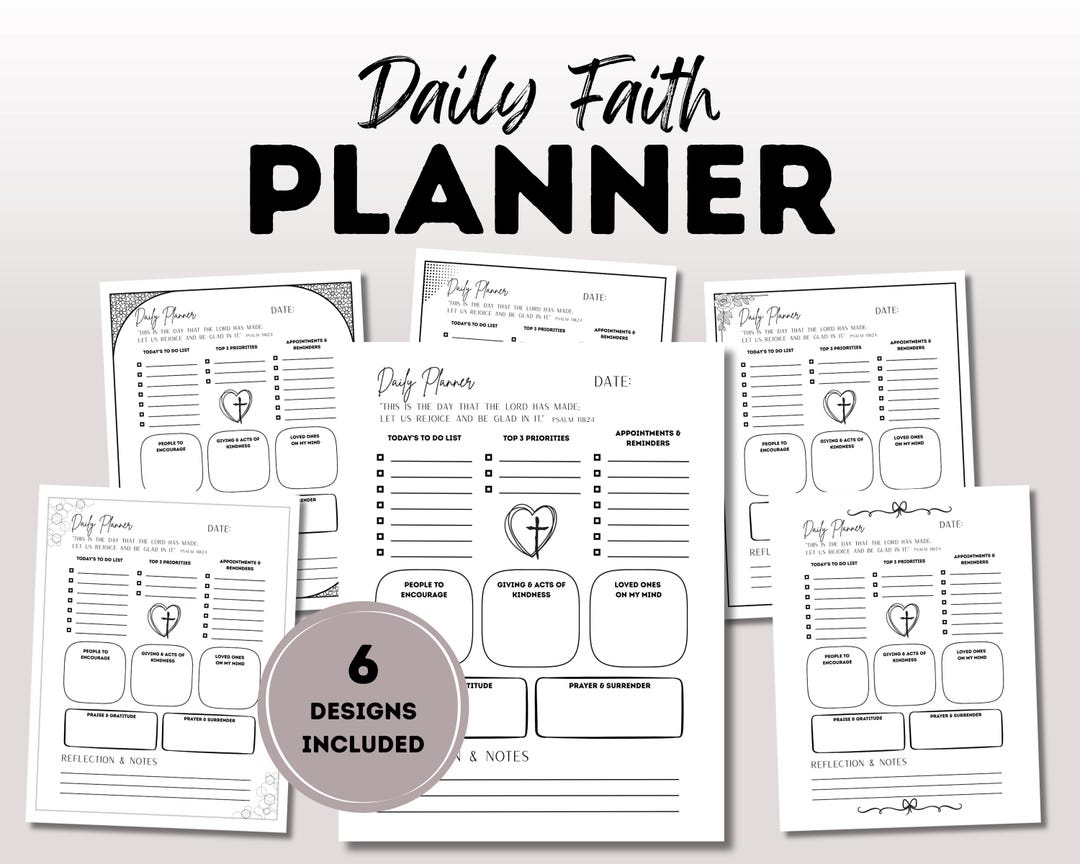 Daily Faith Planner Printable | Christian Prayer & Gratitude Planner ...