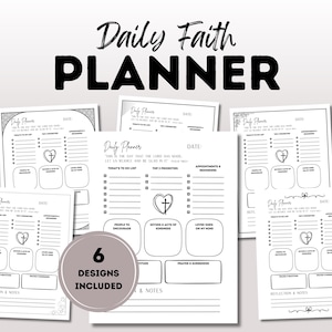 Planificador diario de fe imprimible / Páginas del planificador cristiano de oración y gratitud