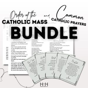 Catholic Mass Guide and Common Catholic Prayers Printable Bundle (Digital Download)