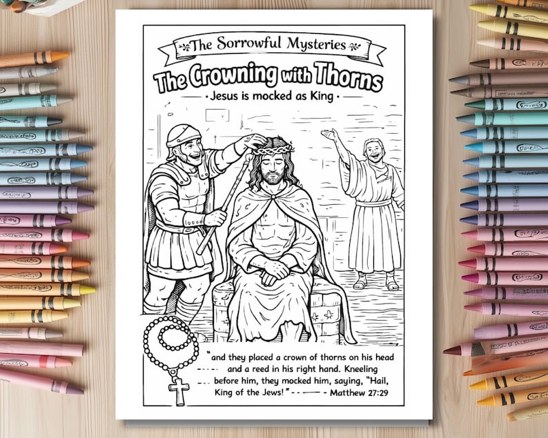 Catholic Rosary Coloring Pages for Kids | All 20 Mysteries Bundle ...