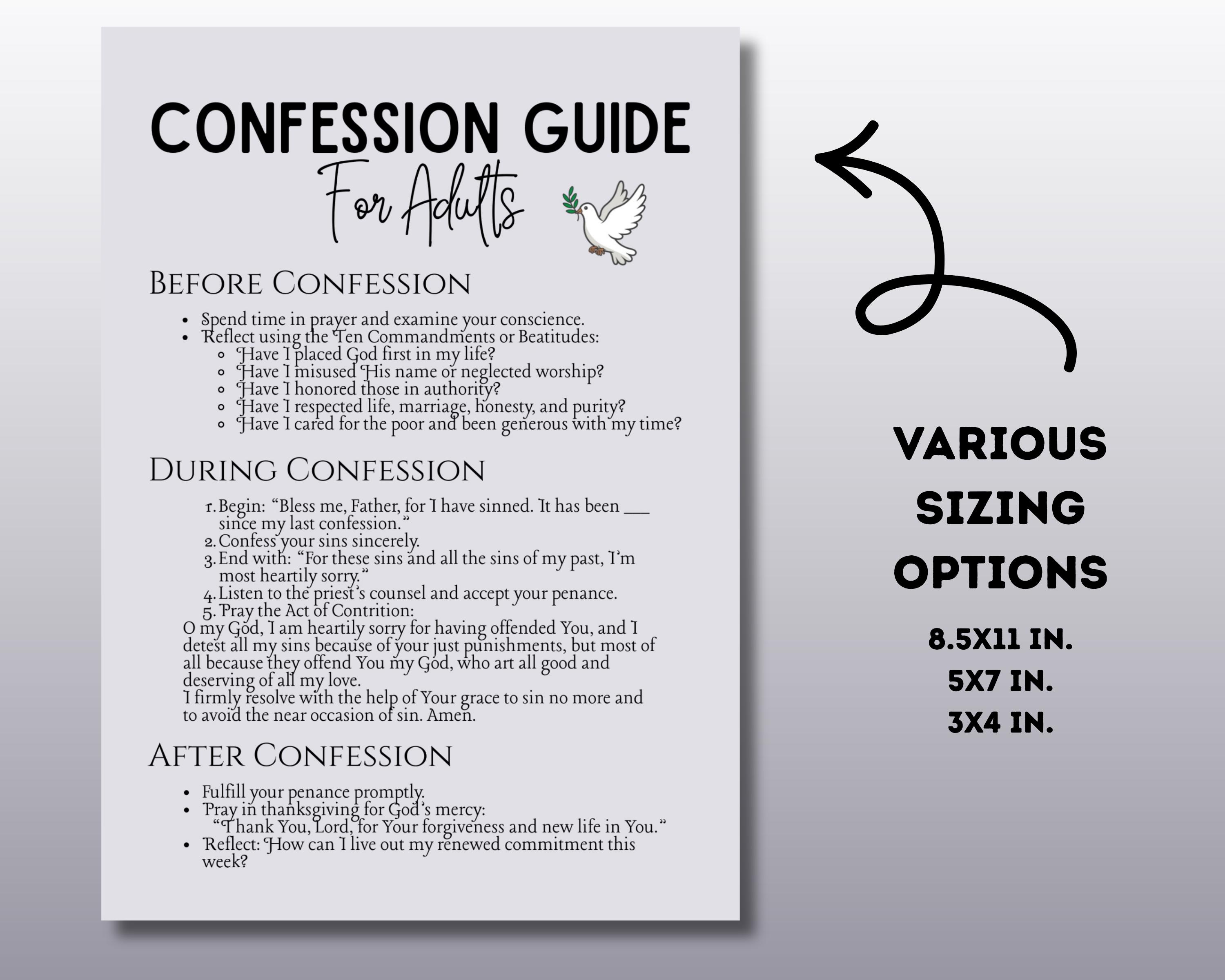 Catholic Confession Guide for Adults | Step-by-step Reconciliation ...
