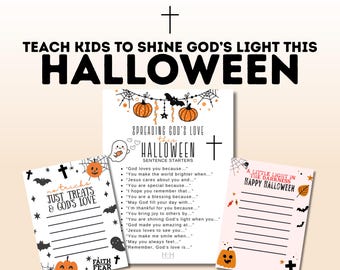 Biglietti di Halloween cristiani per bambini: biglietti con messaggi basati sulla fede (PDF stampabile)