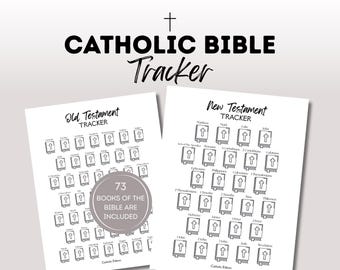 Katholische Bibellese-Tracker Printable | Altes & Neues Testament | 73 Bücher Checkliste | Bibel in einem Jahr