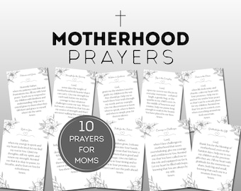 Motherhood Prayer Cards: Christian Mom Encouragement (Printable PDF Set)