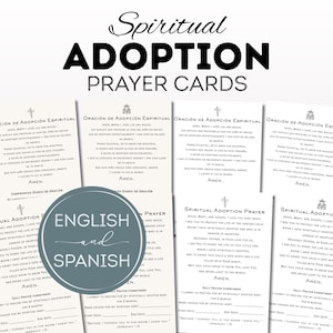 Tarjetas de oración de adopción espiritual: católicas provida en inglés y español (descarga digital)