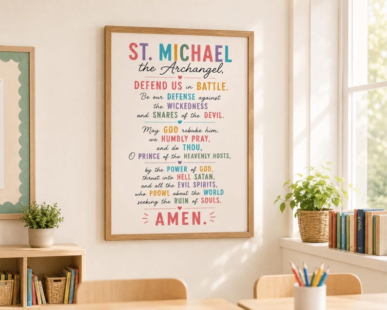 St. Michael Classroom Decor | Saint Michael the Archangel Prayer ...