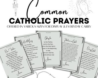 Catholic Prayers Printable Art Set: Our Father, Hail Mary (PDF Download)