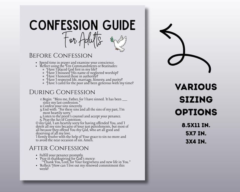Catholic Basics Bundle Printable | Mass, Rosary, Confession & Prayers PDF | Catholic Religious Gifts image 13