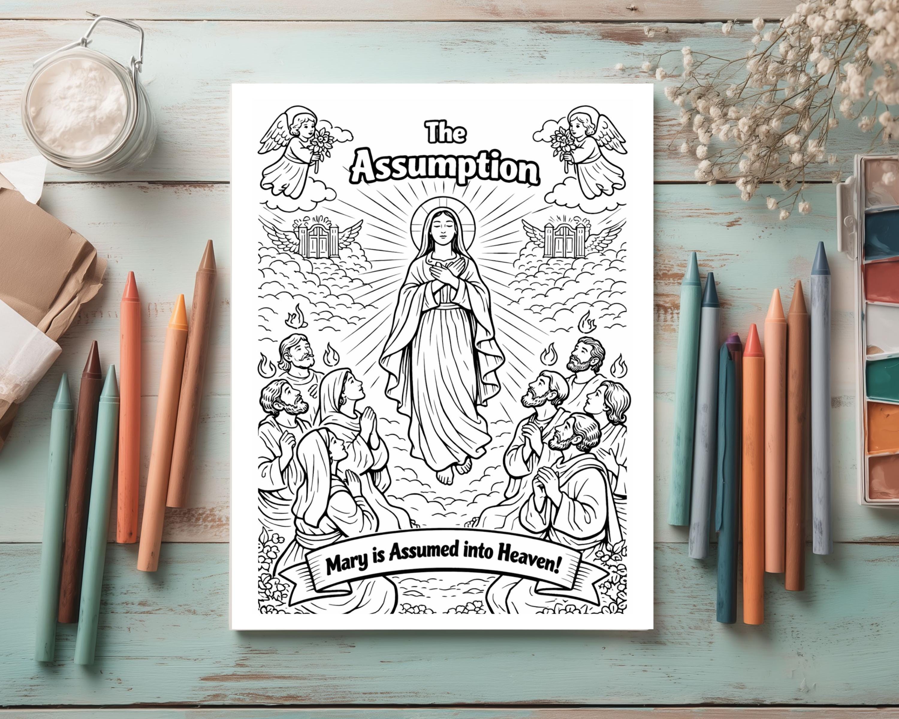 Glorious Mysteries of the Rosary Coloring Pages | Catholic Religion ...