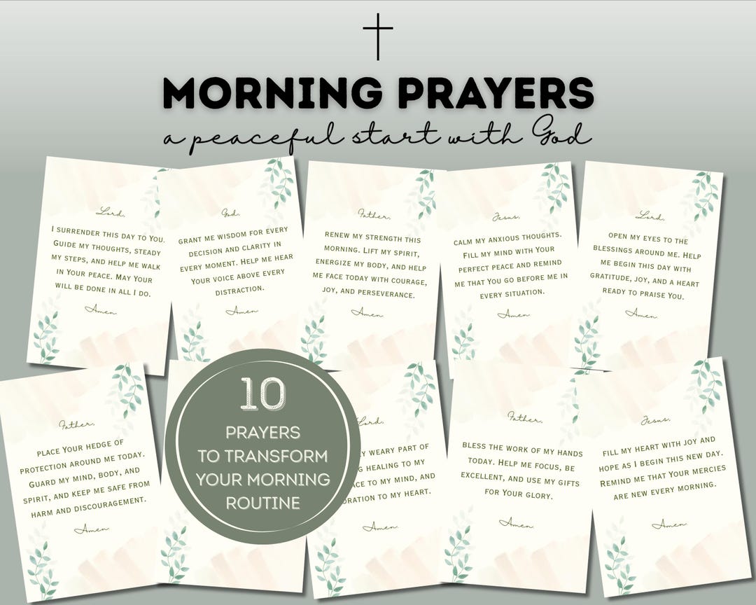 Daily Routine Card For Prayer Morning Prayer Cards | 10 Daily Prayers for Home Decor, Gifting, and ...
