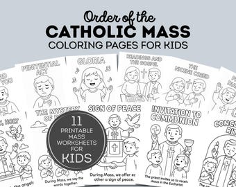 Catholic Mass Coloring Pages for Kids: Printable CCD Activity (Digital Download)