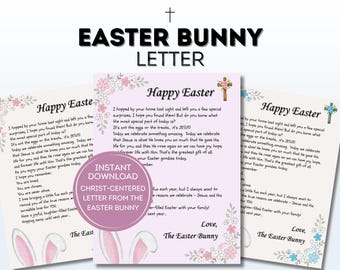 Carta cristiana del Conejo de Pascua para niños / Mañana de Pascua centrada en Cristo