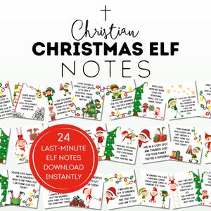 Christian Christmas Elf Notes | 24 Daily Elf Message Cards for Kids