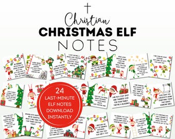 Christian Christmas Elf Notes | 24 Daily Elf Message Cards for Kids