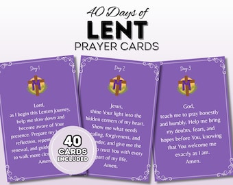 40 días de oración para la Cuaresma / Tarjetas de oración de Cuaresma / Preparación para la Pascua