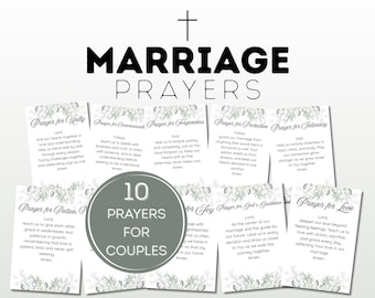 Tarjetas de oración cristianas para el matrimonio / Devocional para parejas / Regalo de boda y aniversario / Descarga digital