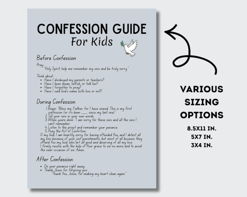 Catholic First Confession Prep | Kids Coloring Pages & Guide (digital ...
