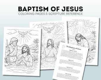 Baptism of Jesus Coloring Pages for Kids | Bible Story Activity | Sunday School Printable