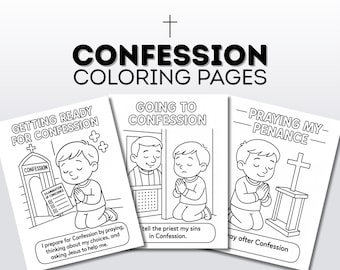 Catholic Confession Coloring Pages | Reconciliation Prep (PDF Pattern)