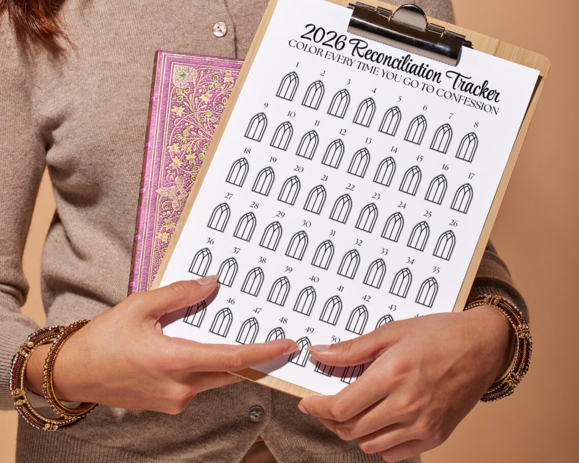 Confession Tracker Printable | Reconciliation Tracker for Catholics - Etsy