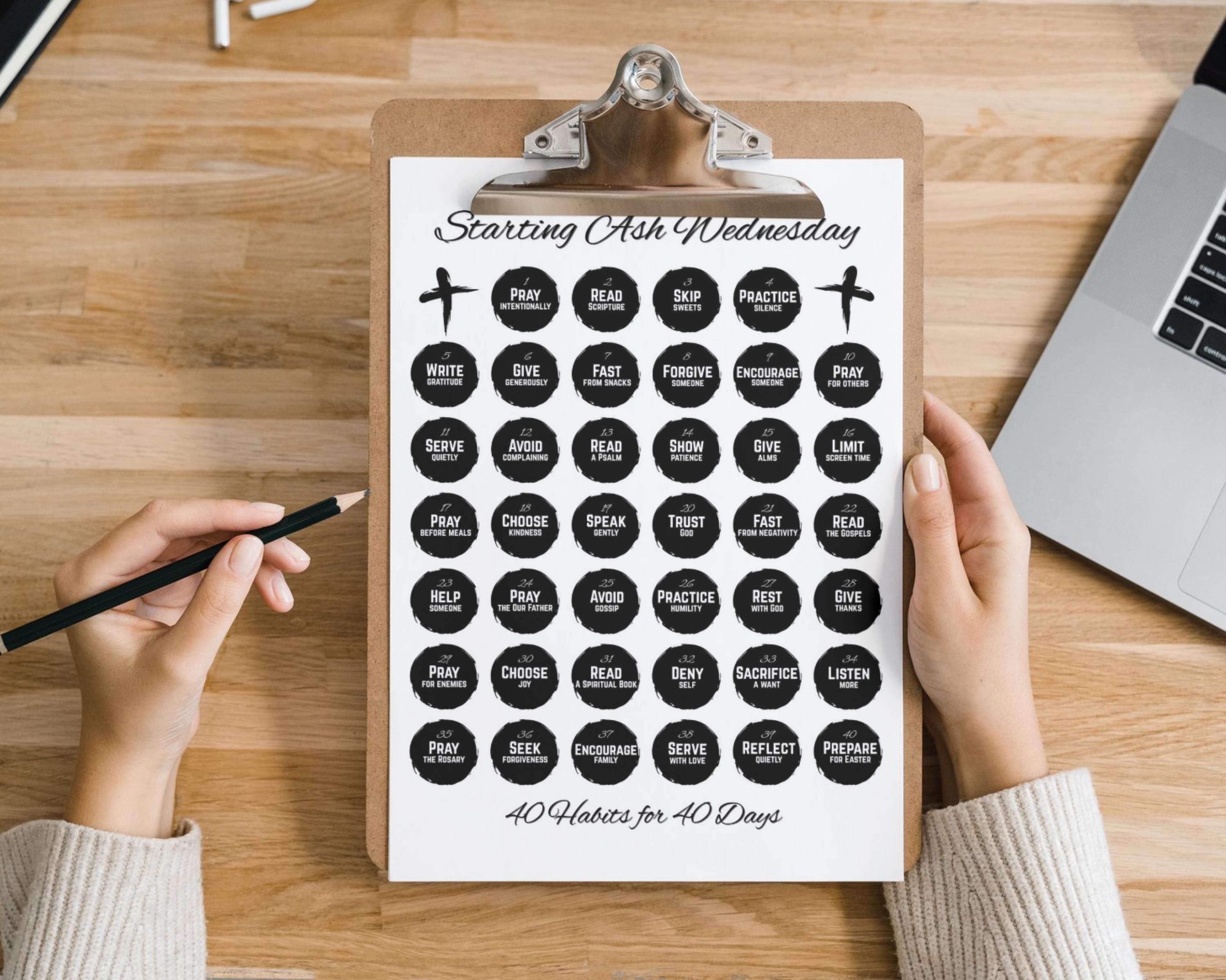 40 Day Lent Challenge Printable | Daily Lenten Devotional & Habit ...