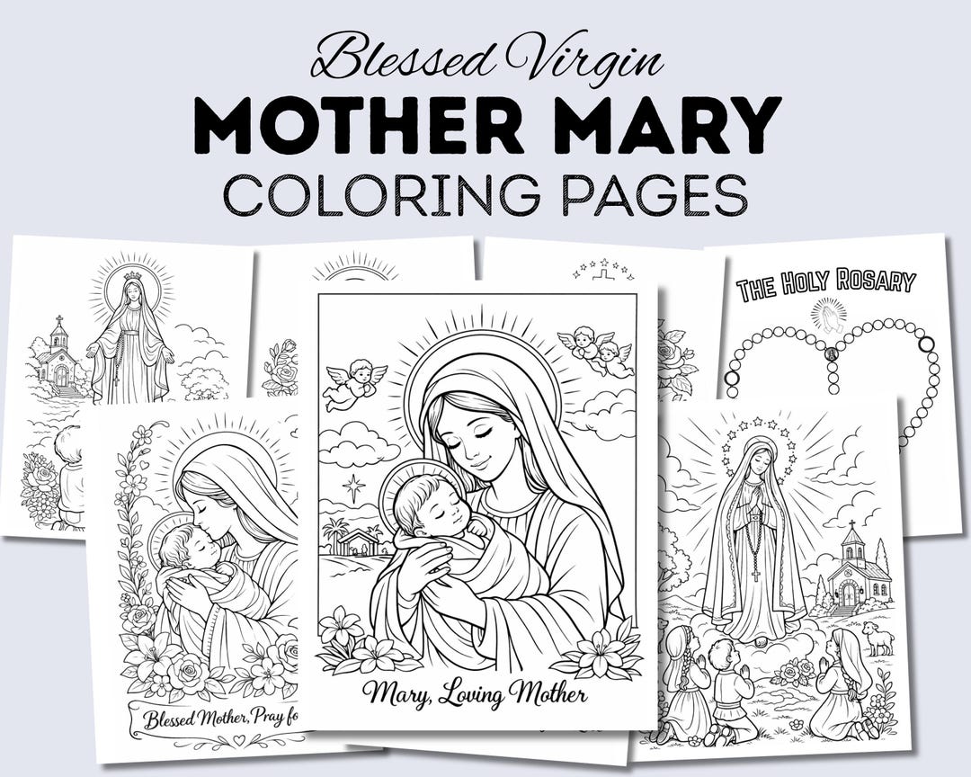 Blessed Virgin Mary Coloring Pages for Kids | Catholic Activity Sheets ...