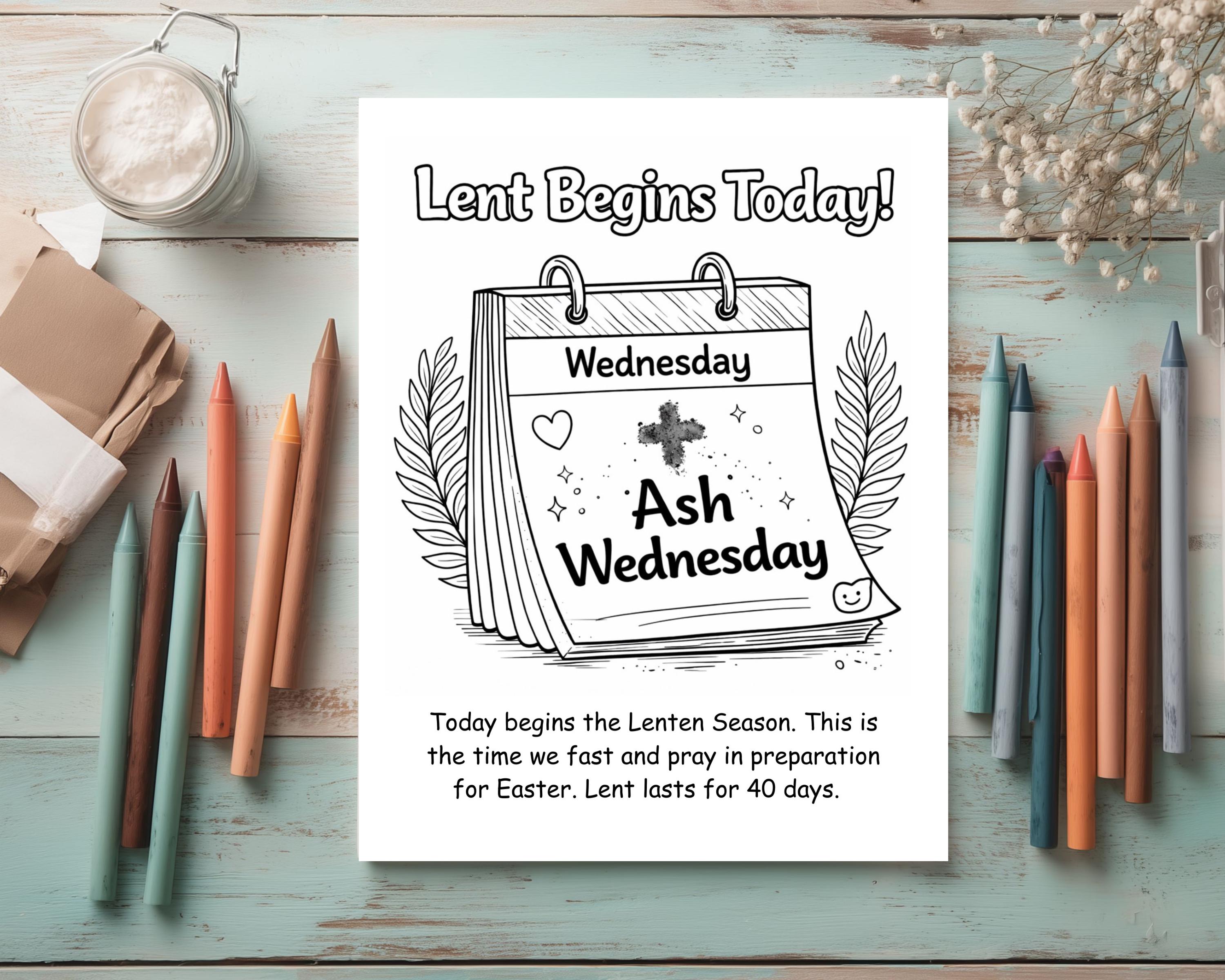 Ash Wednesday Coloring Pages for Kids | Catholic Lent Activities ...