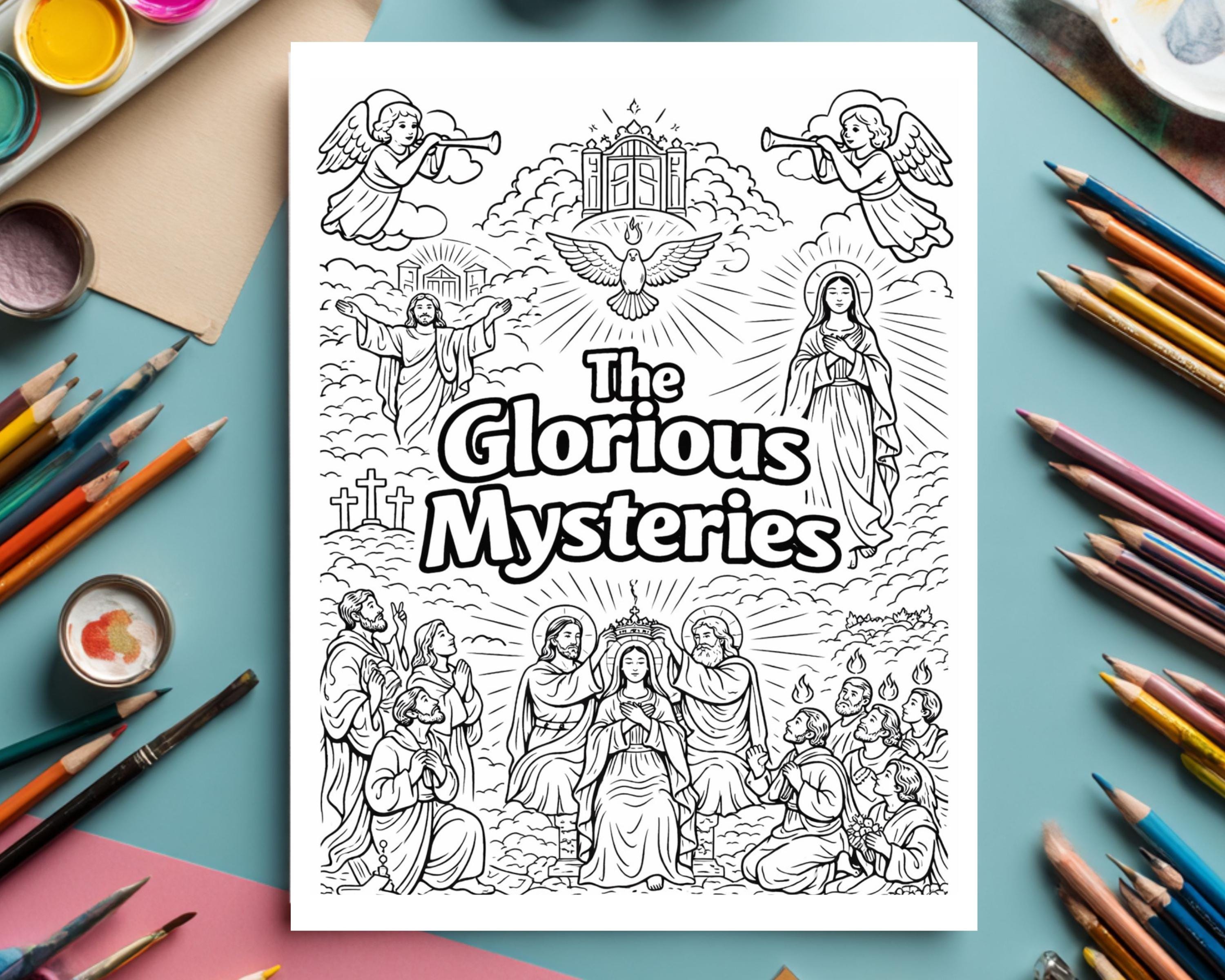 Glorious Mysteries of the Rosary Coloring Pages | Catholic Religion ...
