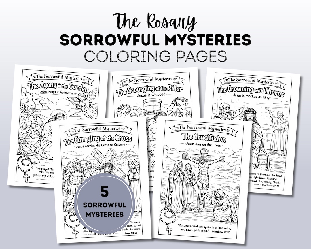 Sorrowful Mysteries of the Rosary Coloring Pages | Catholic Religion ...