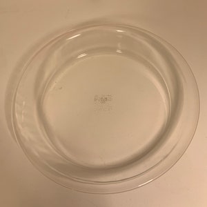 Vintage Pyrex Pie 210 Large Clear 10" FLAT EDGE Rimmed Pie Plate USA 
