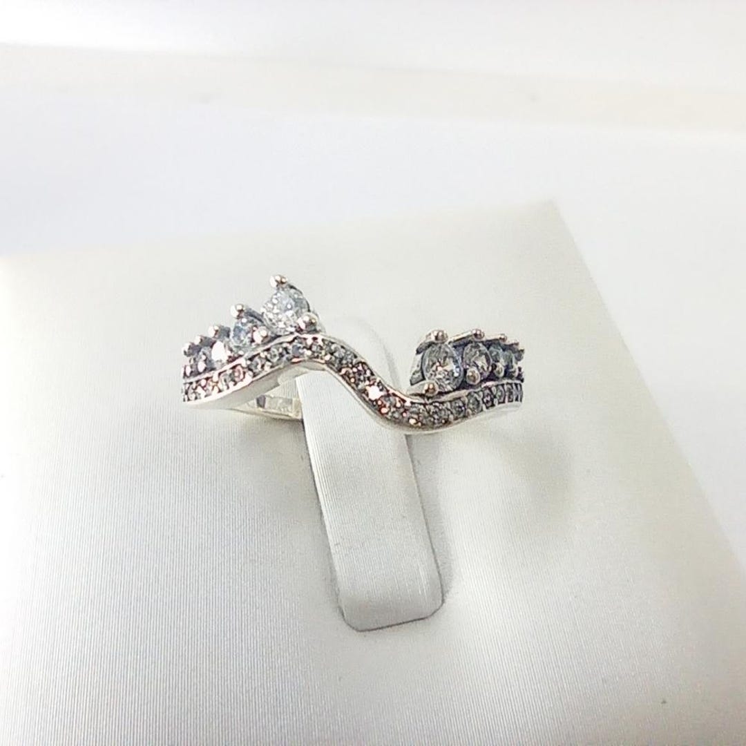 Pandora Timeless Ring Stackable Sparkling Asymmetric Wave Sormus - Etsy