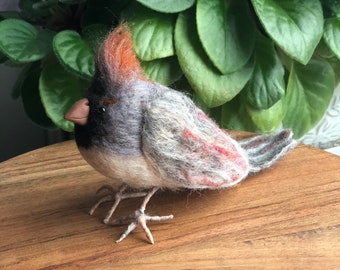 Cardinal bird. Angel brought you a message. Felted animals. Custom animals felting.