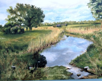 summer landscape ( print of original oil painting on the canvas) limited edition