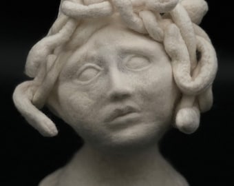 Wool felted sculpture Medusa