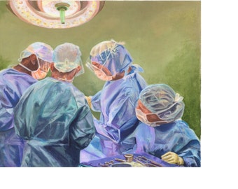 Chirurgiens au travail, téléchargement numérique pour impression 16 x 20 pouces