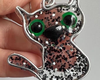 Cat Earings. Handmade unique and funny! Silver color hardware