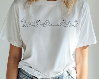 Minimalistisches Dackel Loose Fit T-Shirt