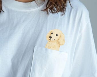 Dachshund Pocket T-Shirt, Unisex Cotton Tee, Dog Lover Gift