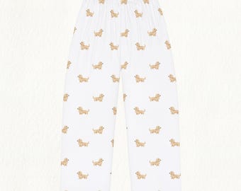 Taxpyjamasbyxor för kvinnor, engelsk krämfärgad taxälskare, taxpresent