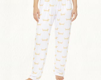 Taxpyjamasbyxor för kvinnor, engelsk krämfärgad taxälskare, taxpresent