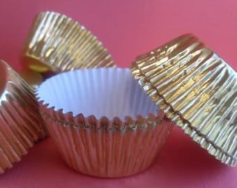 100 Mini Foil Cupcake Liners, Mini Foil Baking Cups, Mini Foil Cups, Mini Foil Candy Cups