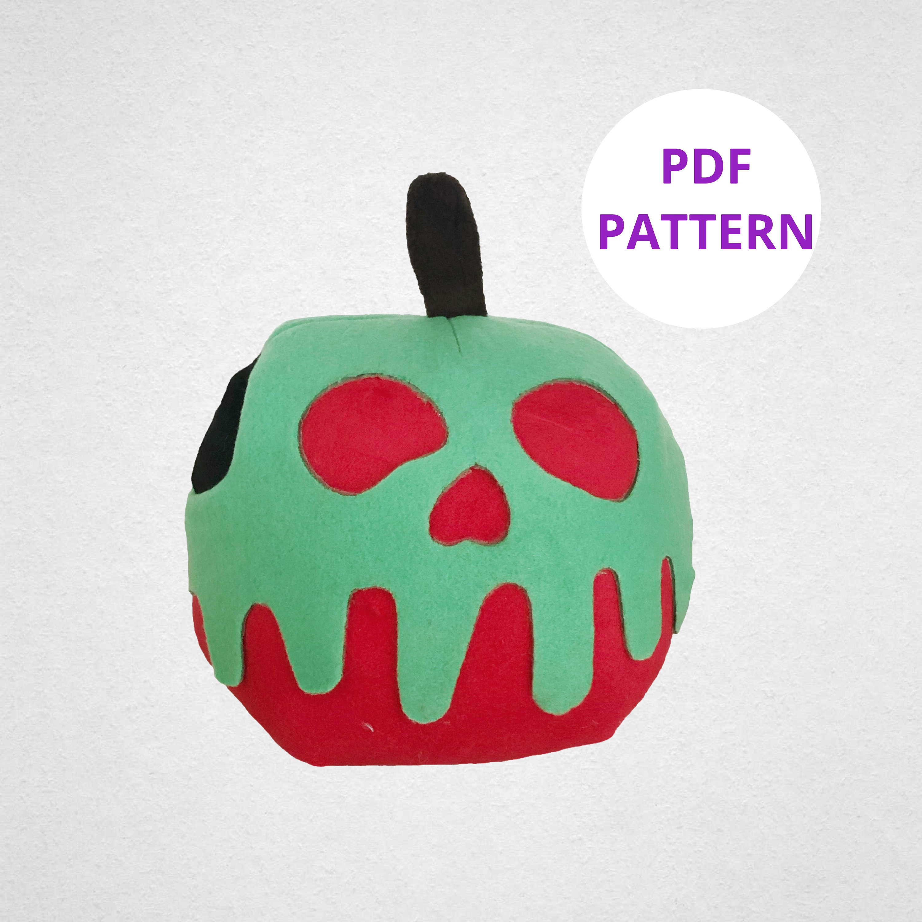 Bitten Poison Apple Sewing Pattern | Halloween Pattern | Toy Pattern PDF Plush Pattern | Digital Download | Soft Toy PDF