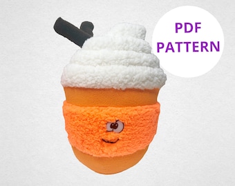 Pumpkin Latte Plush Sewing Pattern | Halloween Patterns | Plush Pattern | Soft Toy Pattern | Digital Pattern