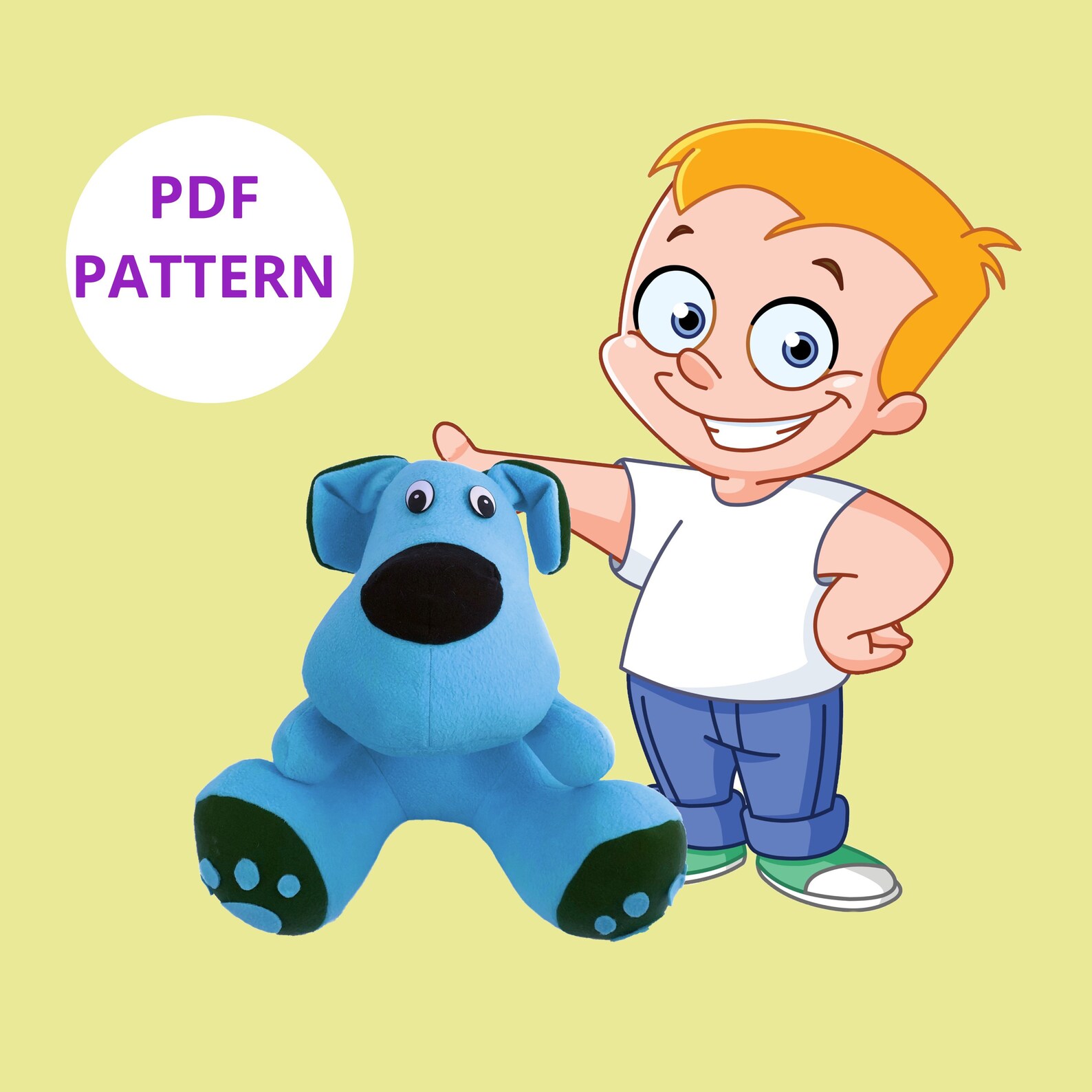 Dog Sewing Pattern Dog Stuffed Animal Pattern Plush Etsy