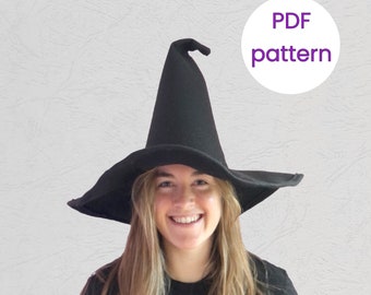 Witch Hat Pattern PDF | Halloween Pattern | Digital Download | Witch Hat Pattern Sewing | Digital Pattern