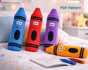 Plush Crayon Sewing Pattern: 14.5" Soft Toy (PDF Pattern)