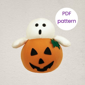 Halloween Ghost in Pumpkin Plush Sewing Pattern (PDF Pattern)