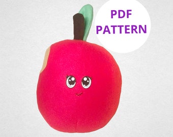 Bitten Plush Apple Sewing Pattern | Toy Pattern PDF Plush Pattern | Digital Download | Soft Toy PDF